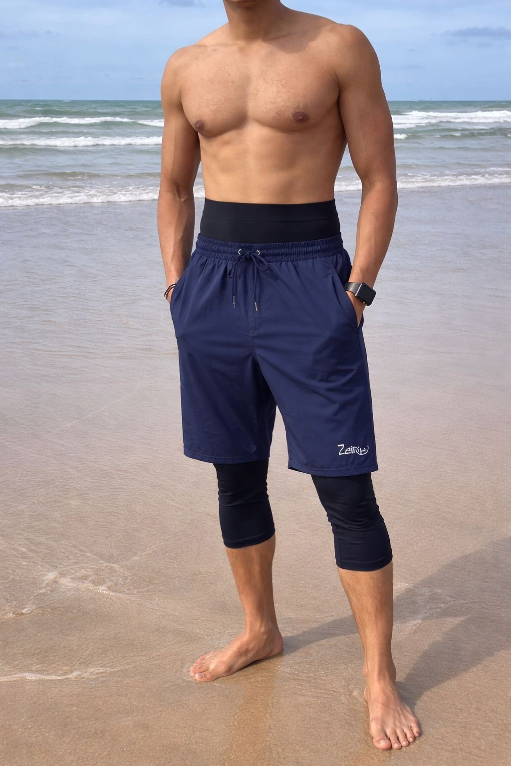 Sarouel de bain Zein - bleu marine