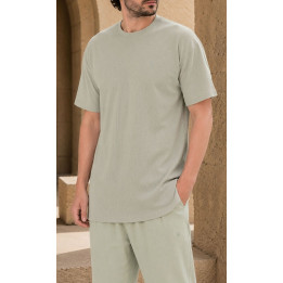 T-shirt oversized Waffle QTT3001 vert sauge - Qabail