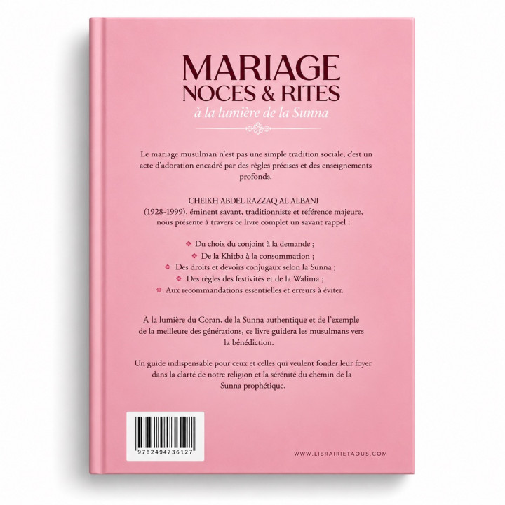 Mariage, noces & rites à la lumière de la Sunna - Cheikh Al-Albani - Éditions Taous