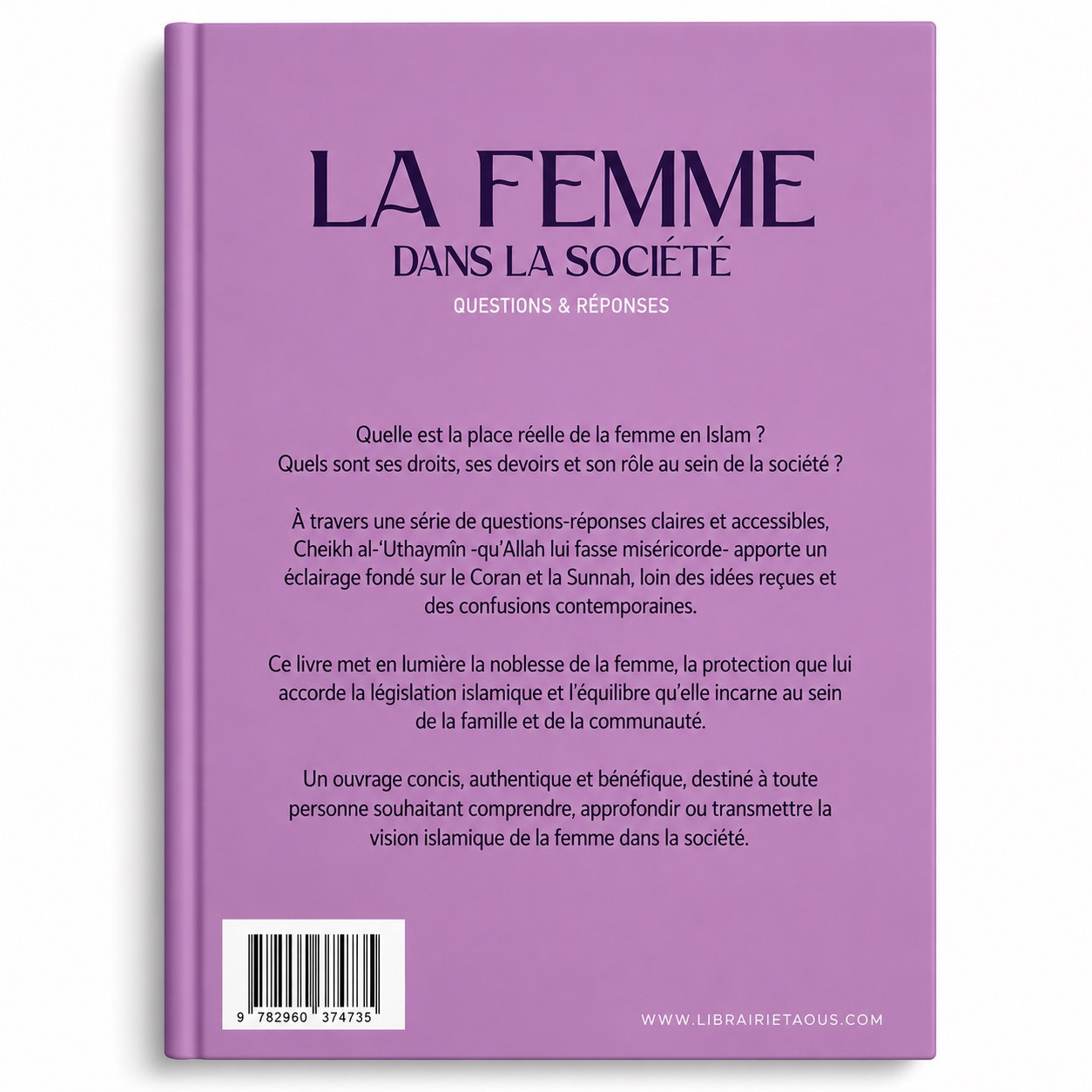 La femme dans la société - Cheikh Al-‘Utheymîn - Éditions Taous