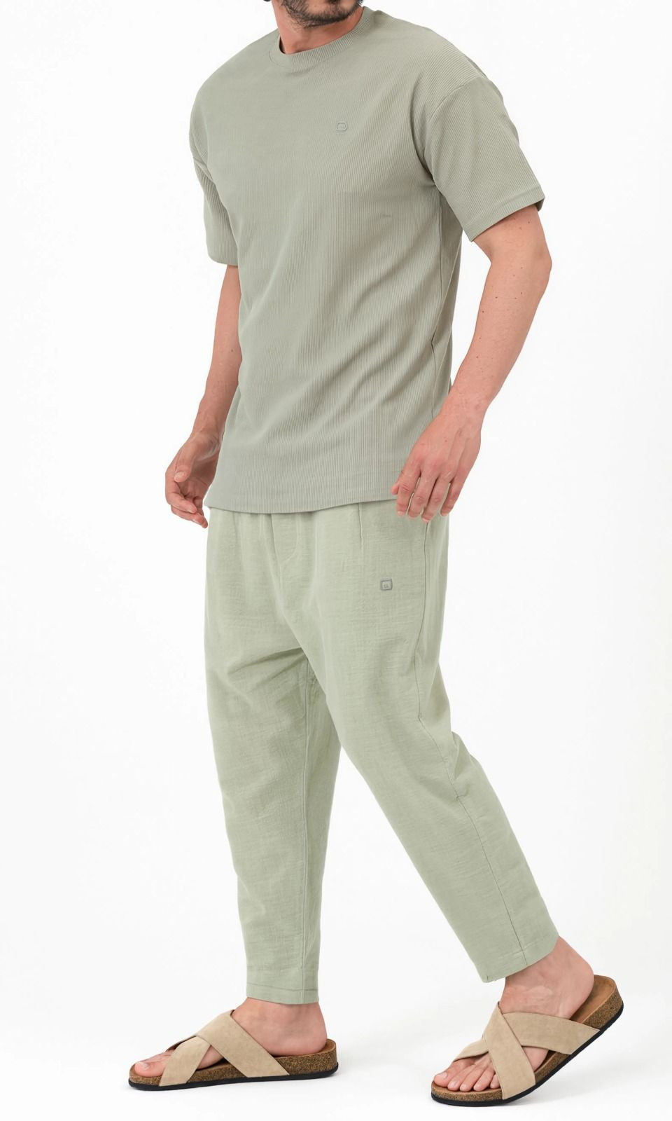 Sarouel Classik léger 9110 - vert sauge - Qabail
