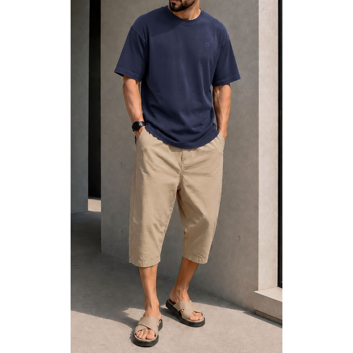 Pantacourt coton stretch QVS010 - camel - Qabail