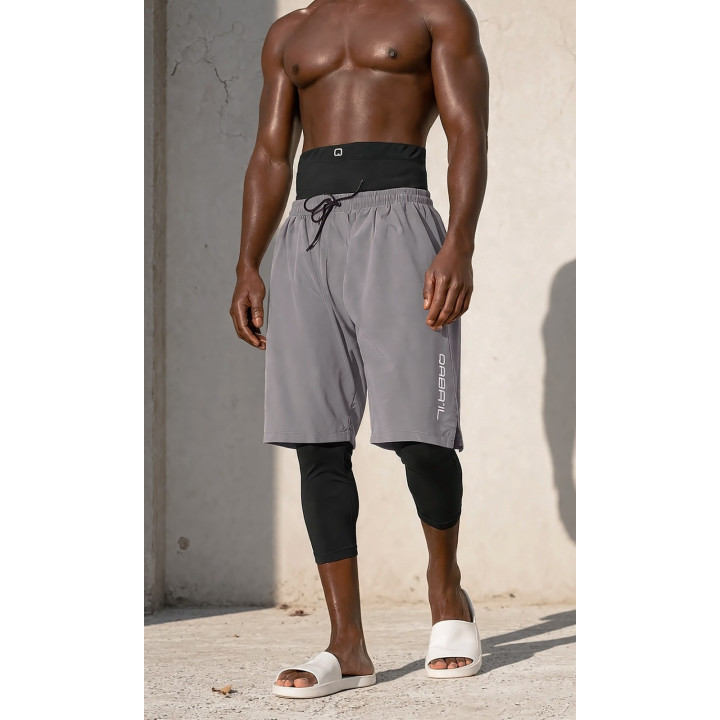 Sarouel swimshort de QTS1011- bain gris clair - Qabail