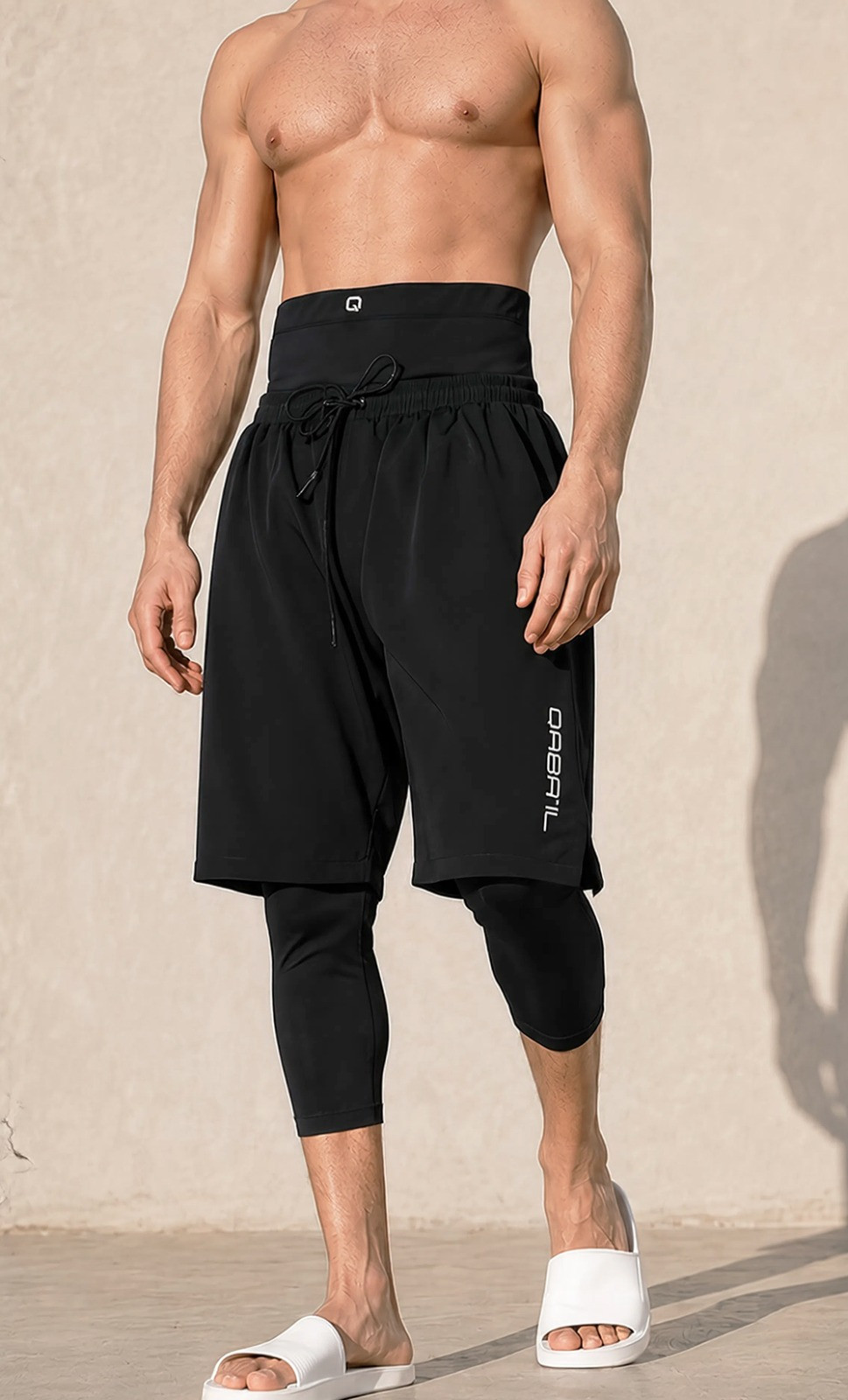 Sarouel swimshort de bain QTS1011- noir - Qabail