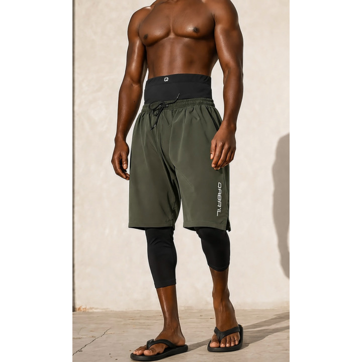 Sarouel swimshort de bain QTS1011- kaki - Qabail