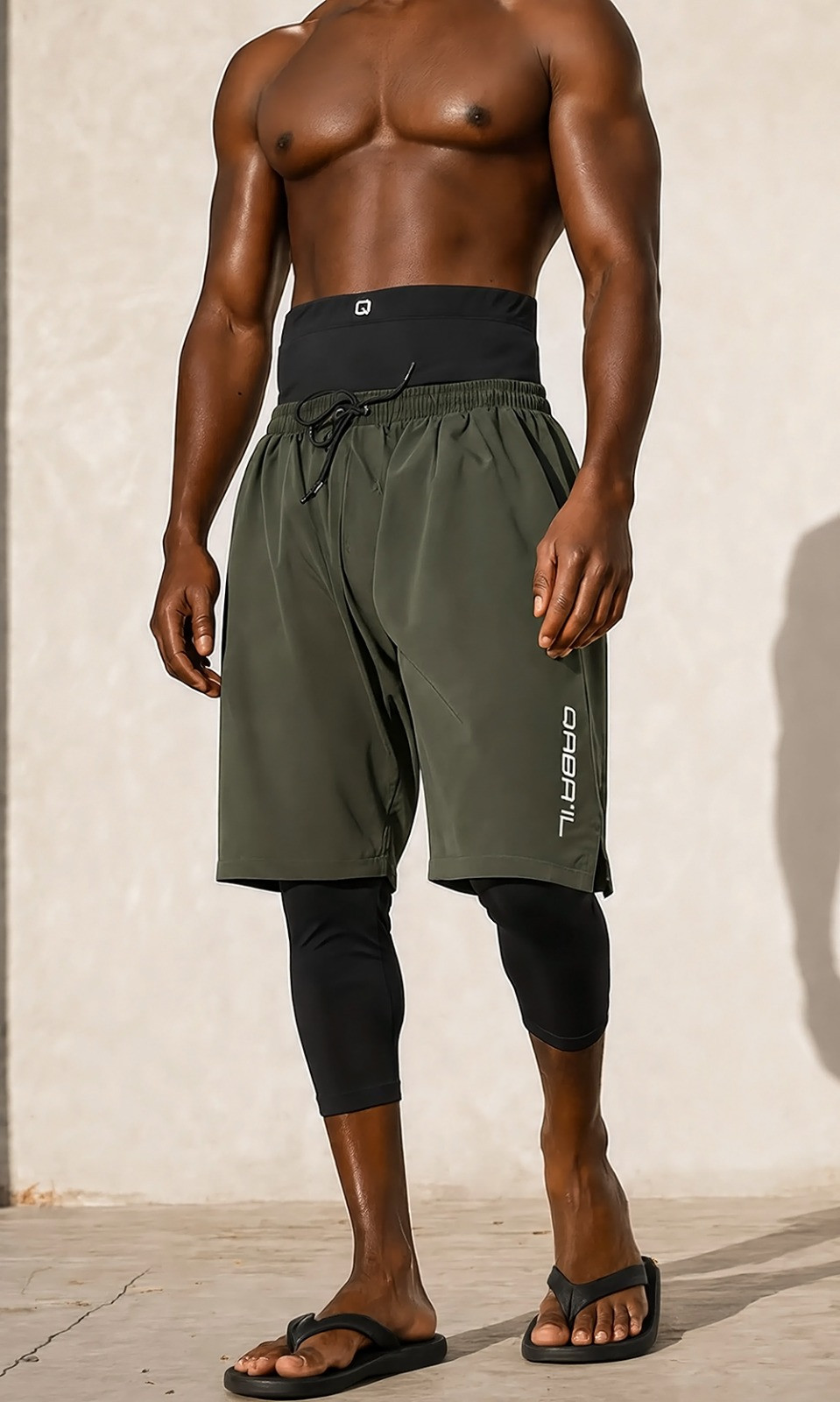 Sarouel swimshort de bain QTS1011- kaki - Qabail