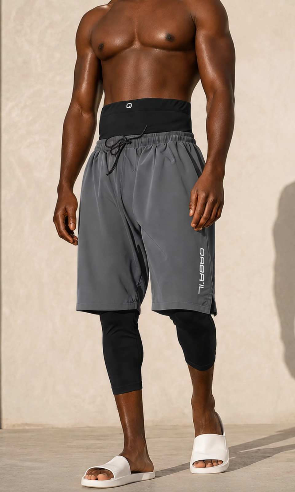 Sarouel swimshort de bain QTS1011- anthracite - Qabail