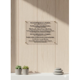 Plexi Invocations Maison à Accrocher 12x16 cm | Librairie Le Savoir