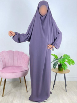 Jilbab 1 Pièce violet gris...