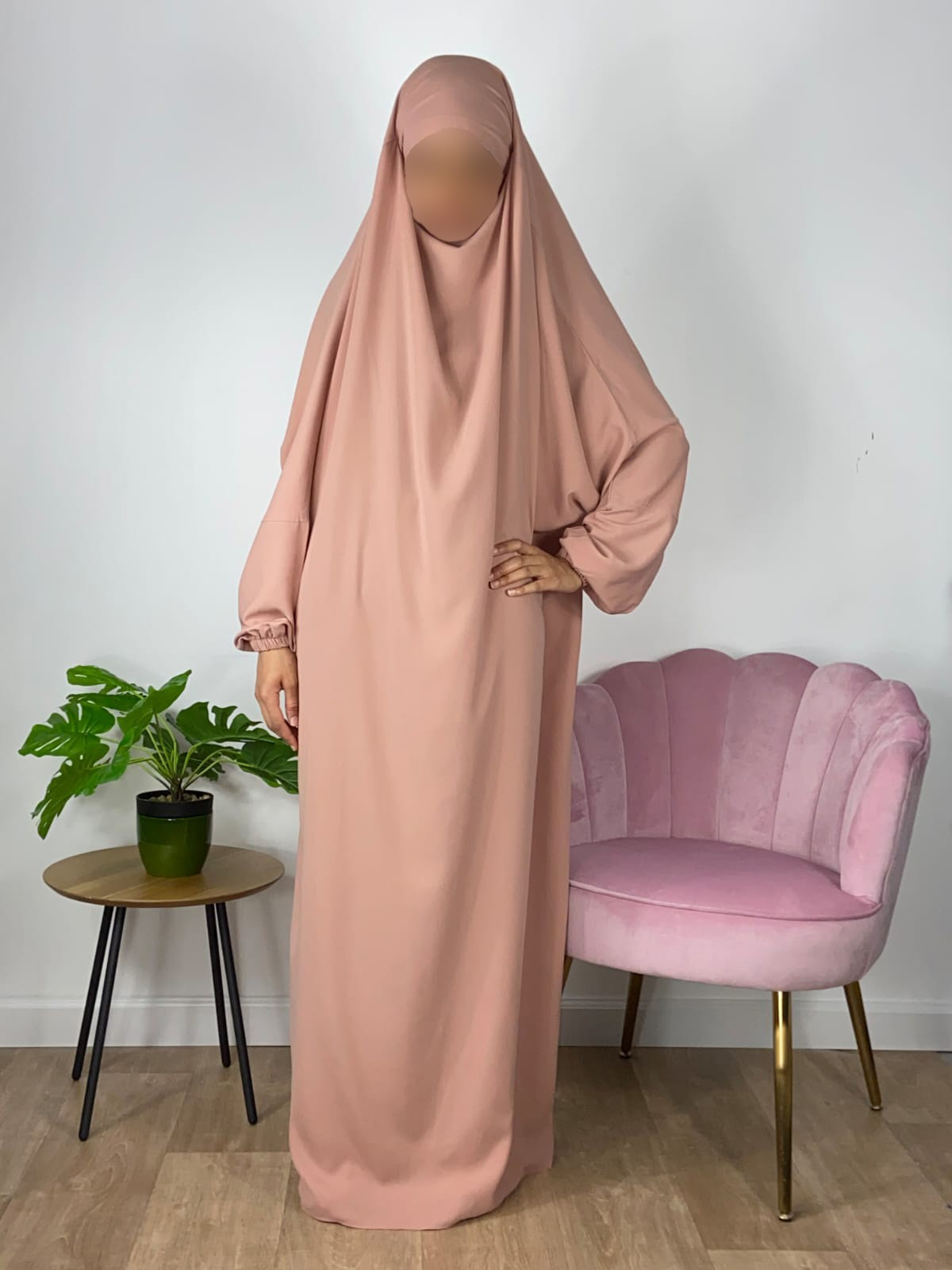 Jilbab 1 Pièce  - Vieux Rose 147/ 146 /  142 -  Wool Peach - El Bassira