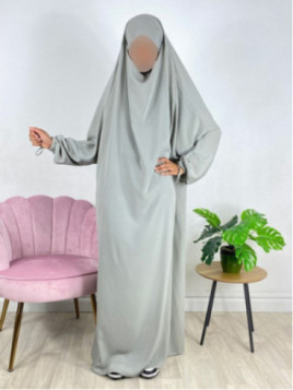 Jilbab 1 Pièce vert de gris...