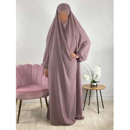 Jilbab 1 Pièce rose mountbatten 174 - Wool Peach - El Bassira