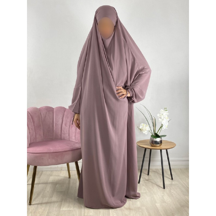 Jilbab 1 Pièce rose mountbatten 174 - Wool Peach - El Bassira