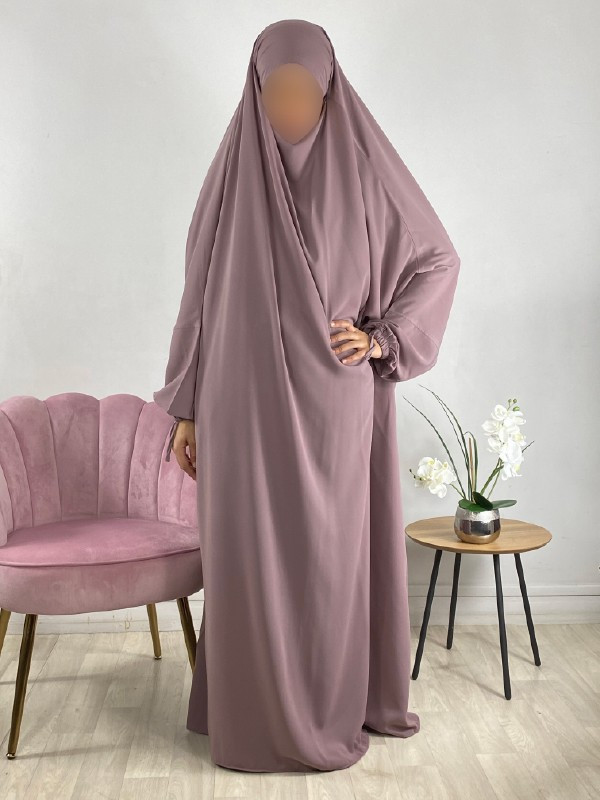 Jilbab 1 Pièce rose mountbatten 174 - Wool Peach - El Bassira