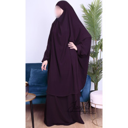 Jilbab 2 pièces jupe Prune 294 - microfibre - Jamila