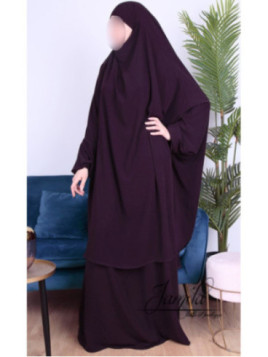 Jilbab 2 pièces jupe Prune...
