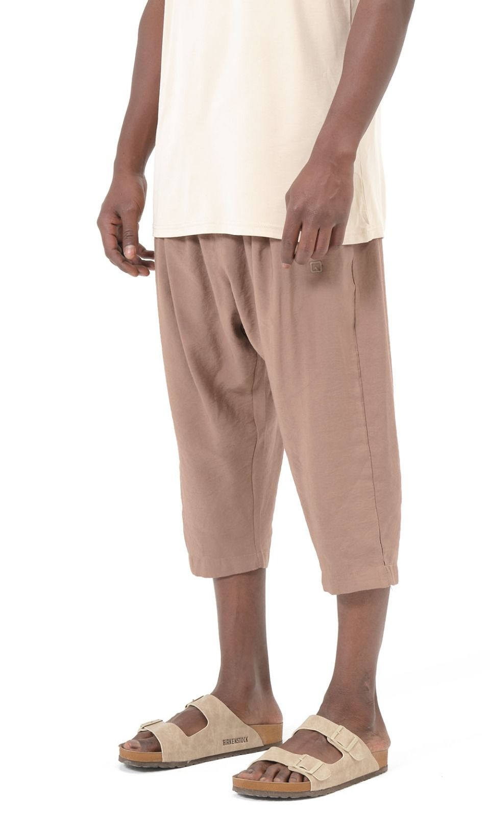 Pantacourt classik tencel QTS1010 - taupe - Qabail