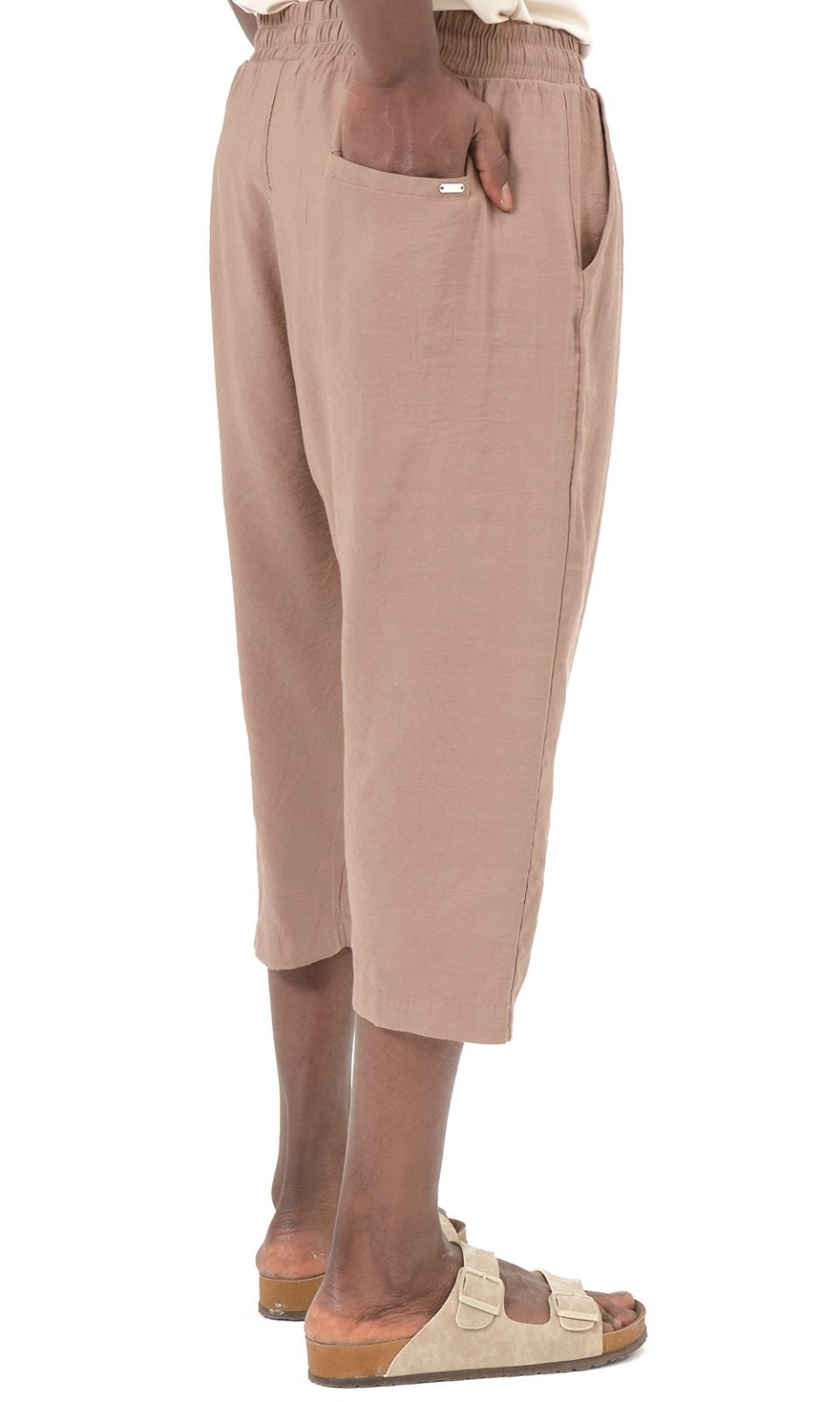 Pantacourt classik tencel QTS1010 - taupe - Qabail