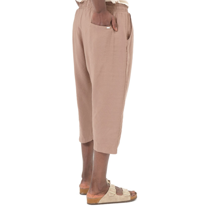 Pantacourt classik tencel QTS1010 - taupe - Qabail