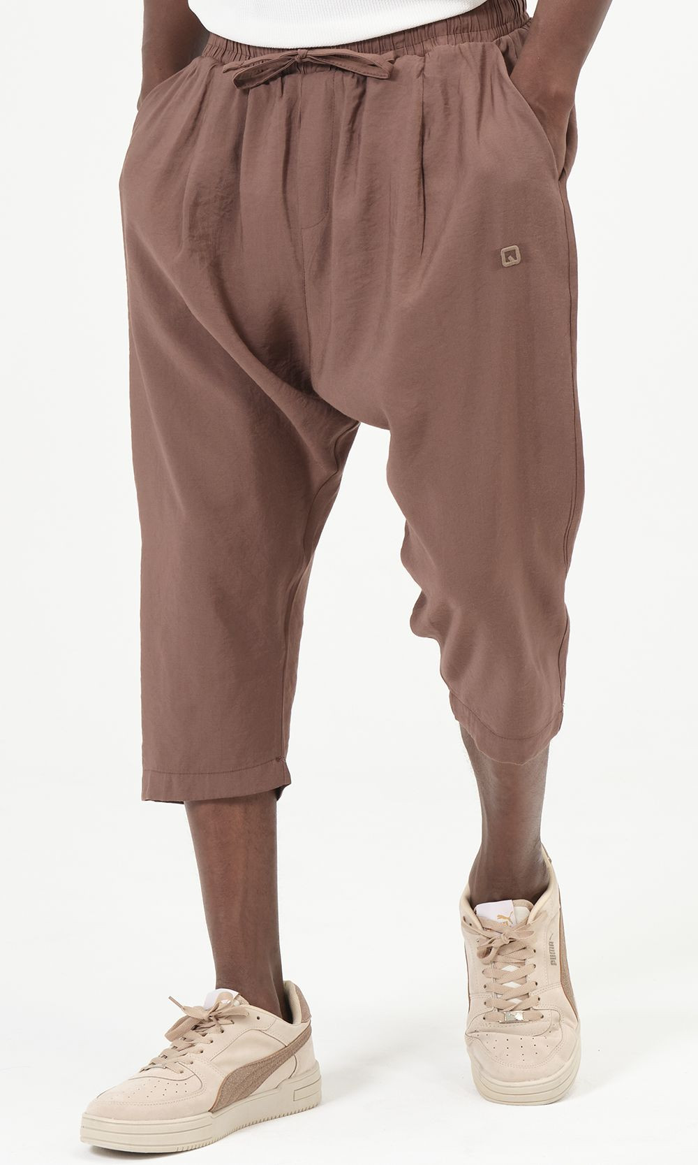 Pantacourt classik tencel QTS1010 - marron - Qabail