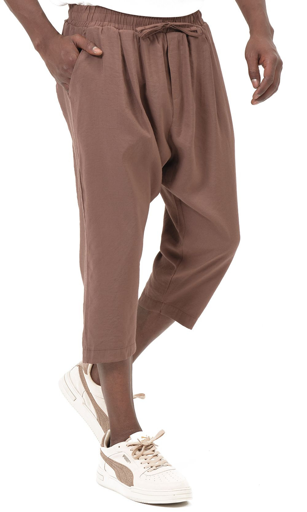 Pantacourt classik tencel QTS1010 - marron - Qabail