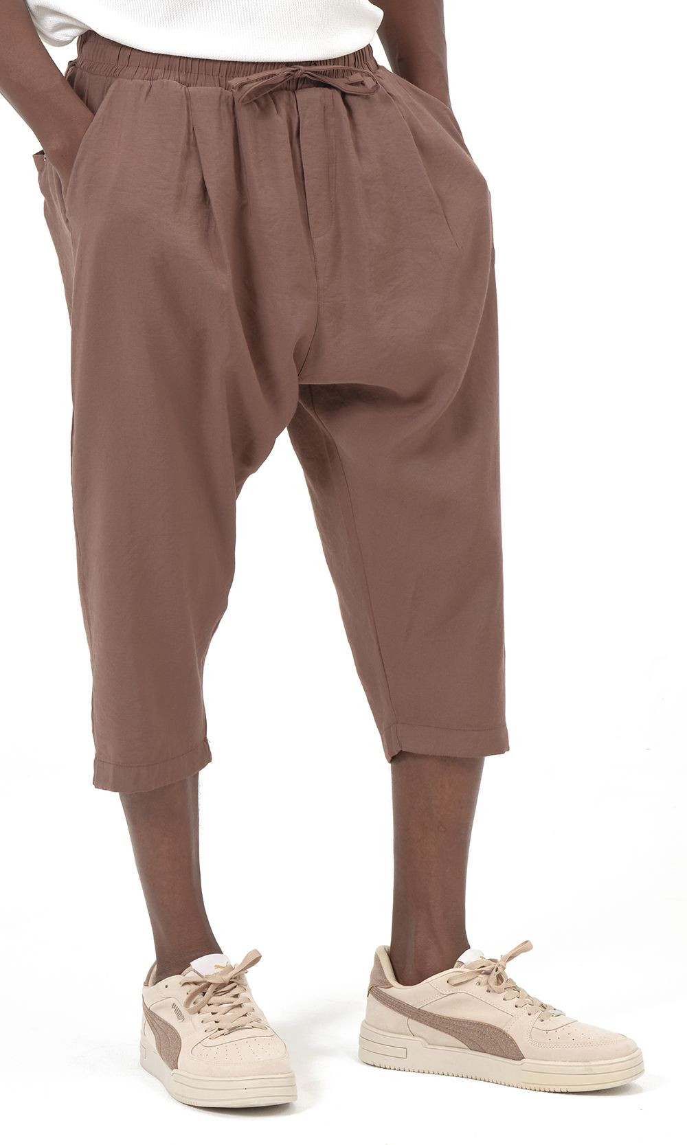 Pantacourt classik tencel QTS1010 - marron - Qabail