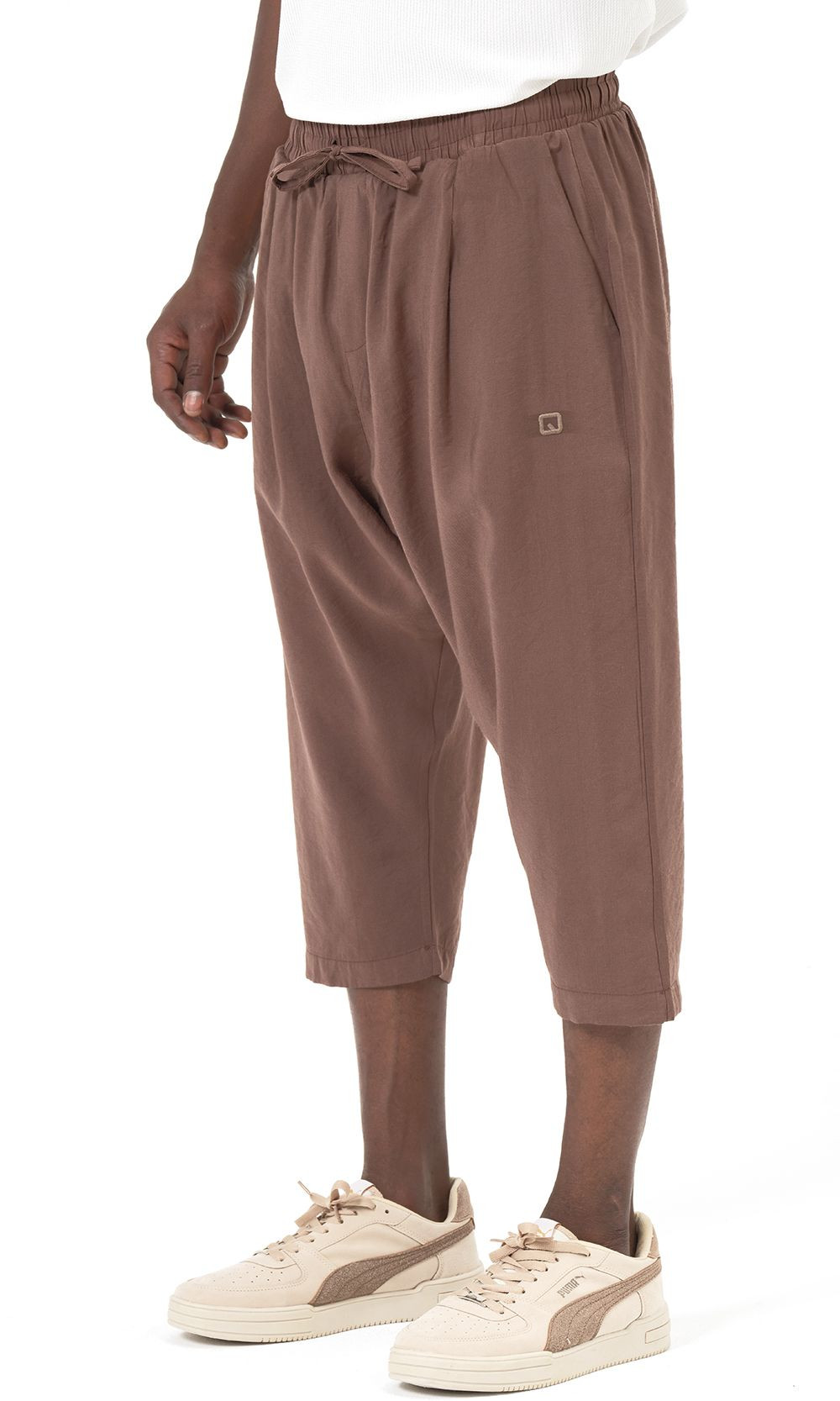 Pantacourt classik tencel QTS1010 - marron - Qabail
