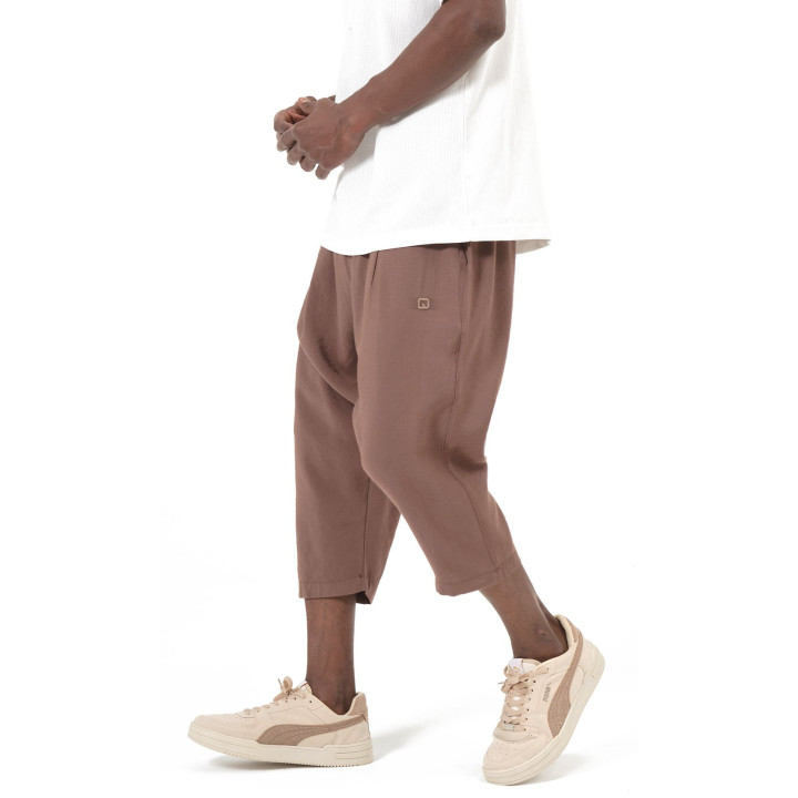 Pantacourt classik tencel QTS1010 - marron - Qabail