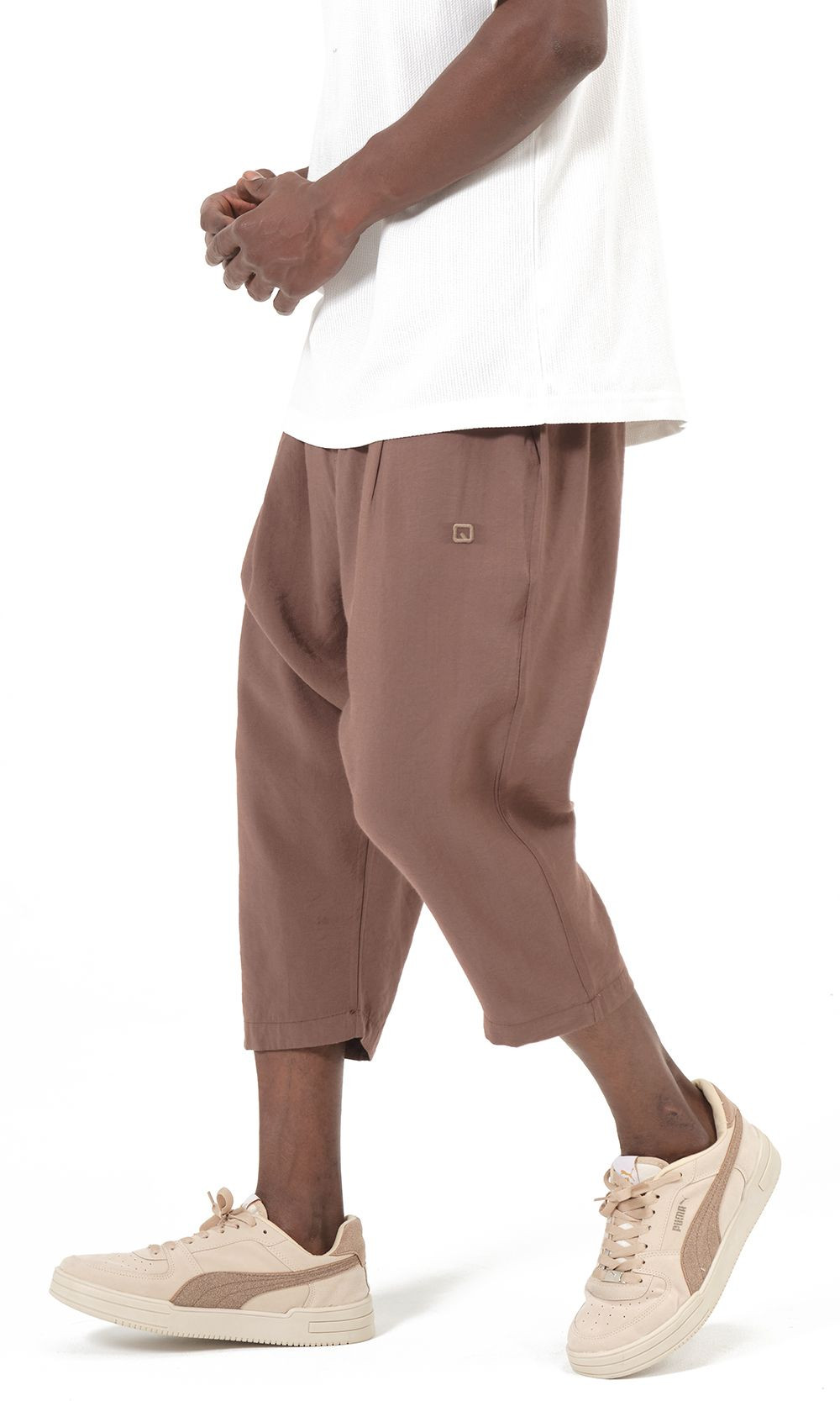 Pantacourt classik tencel QTS1010 - marron - Qabail