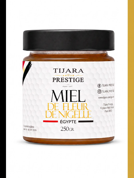 Miel de fleur de nigelle d'Égypte - Tijara Prestige - Pot de 250g