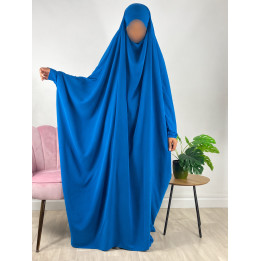 Jilbab 1 pièce saoudien A0S bleu jean 86 - wool peach - El Bassira