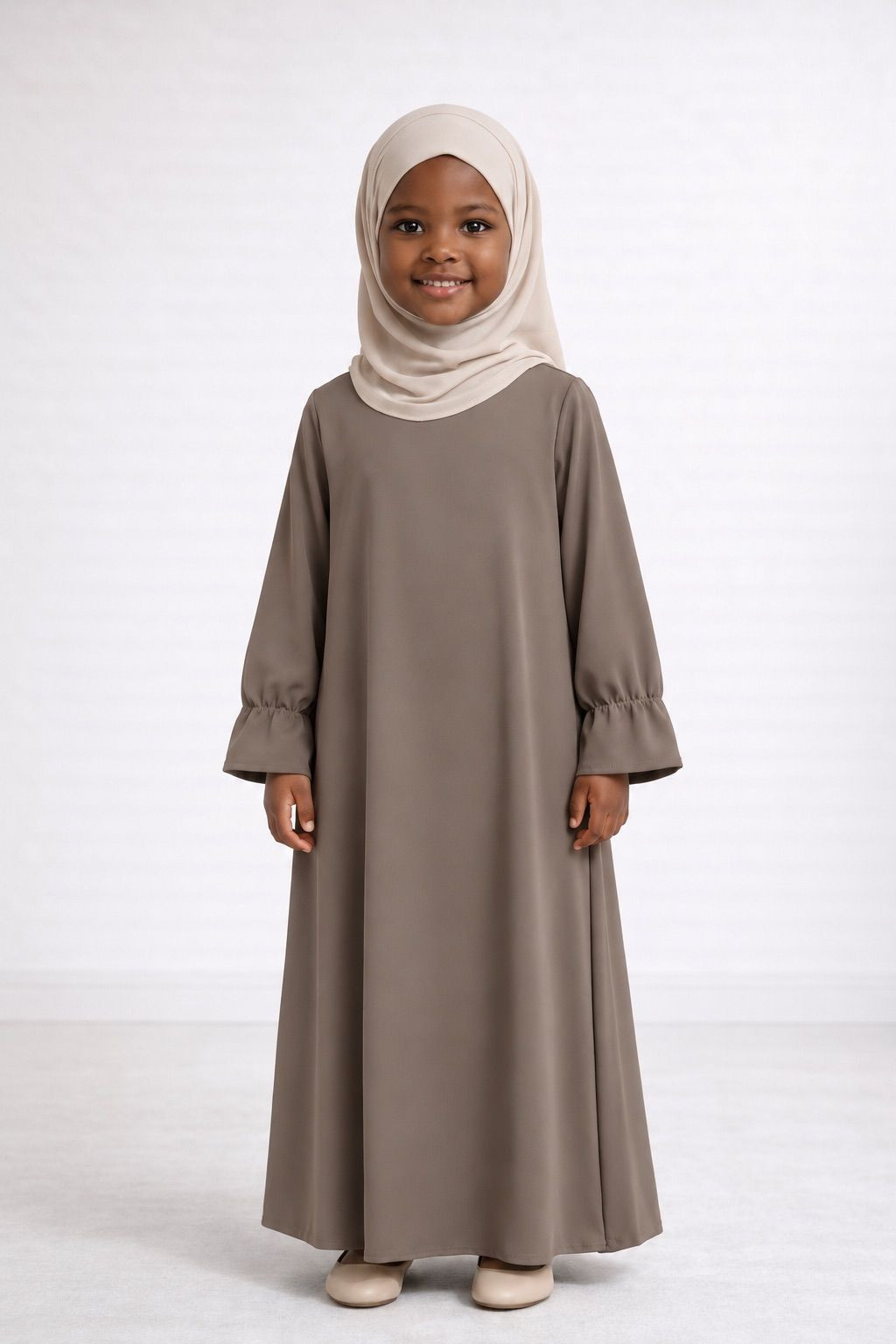 Abaya enfant 443 - taupe clair