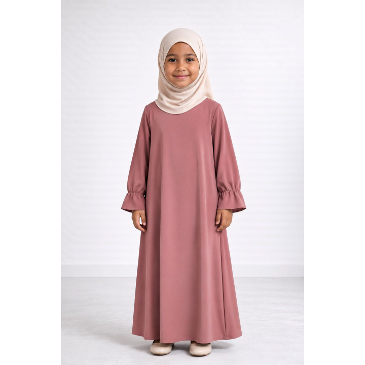 Abaya enfant 443 - vieux rose