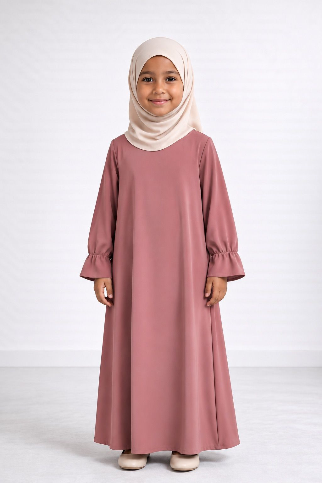 Abaya enfant 443 - vieux rose