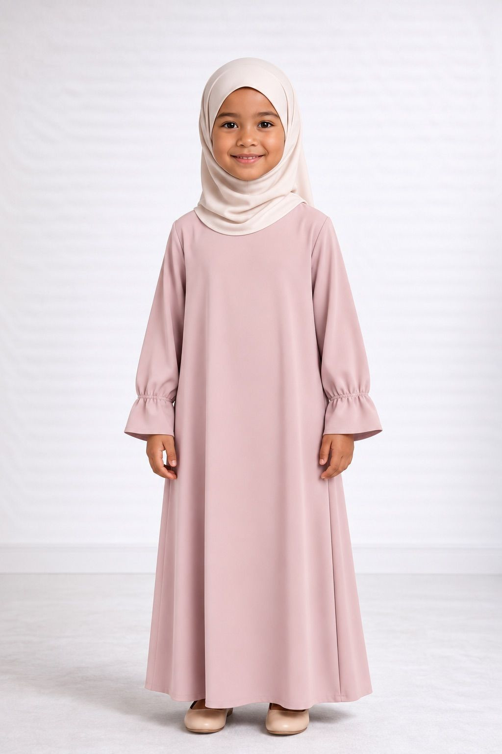 Abaya enfant 443 - rose clair