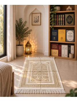 Tapis de prière arcade doré...
