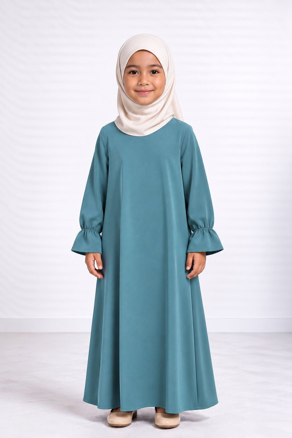 Abaya enfant 443 - vert émeraude