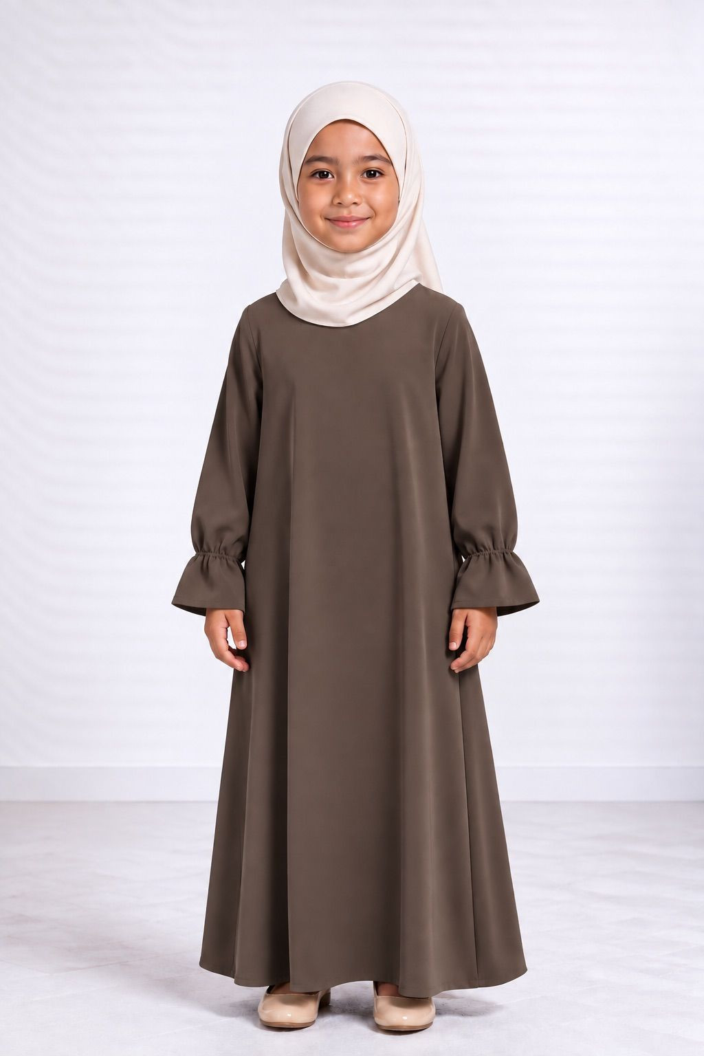 Abaya enfant 443 - taupe foncé