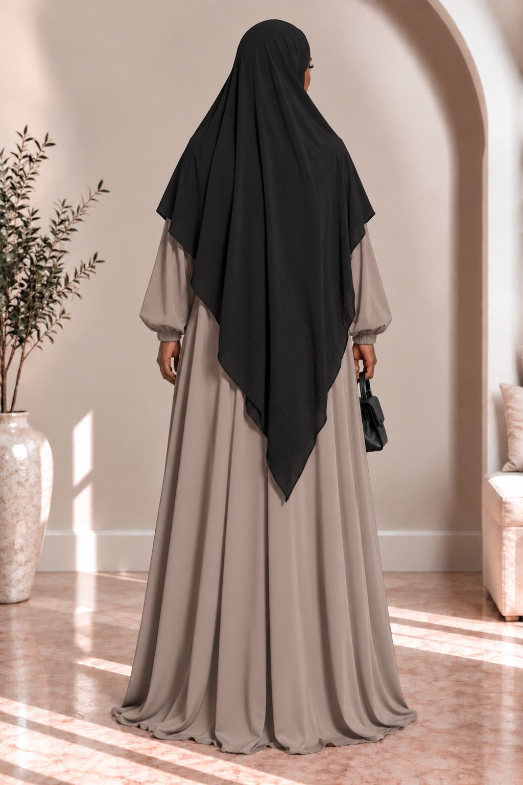 Khimar 1voile tissu jazz 334 - Noir