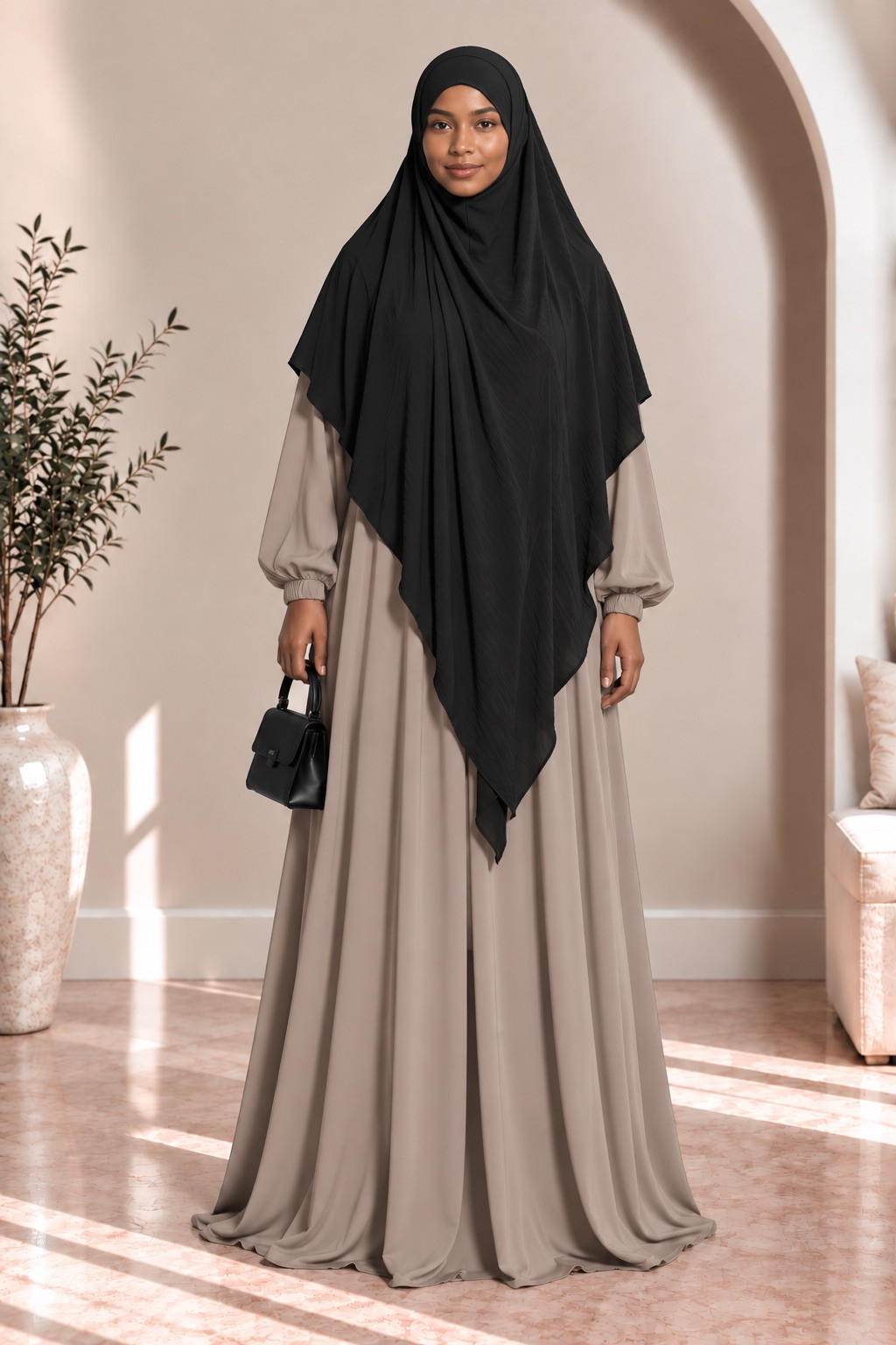Khimar 1voile tissu jazz 334 - Noir