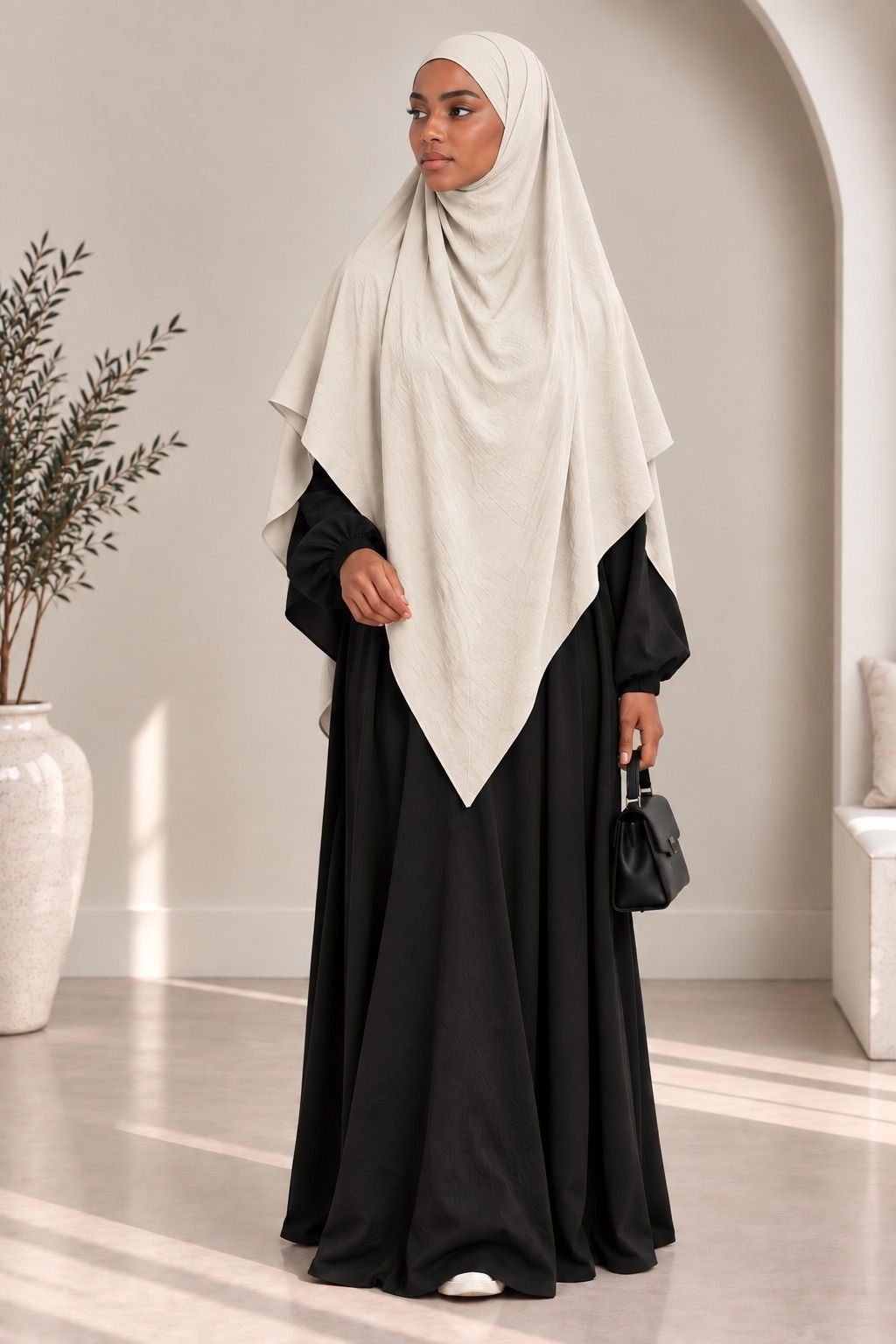 Khimar en jazz 334 - blanc cassé