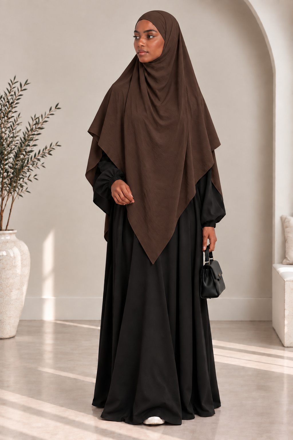 Khimar en jazz 334 - marron chocolat