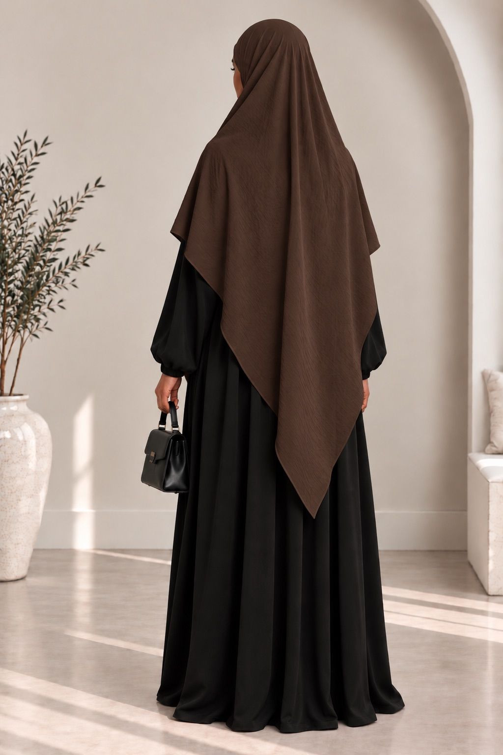 Khimar en jazz 334 - marron chocolat