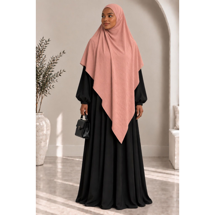 Khimar en jazz 334 - rose saumon