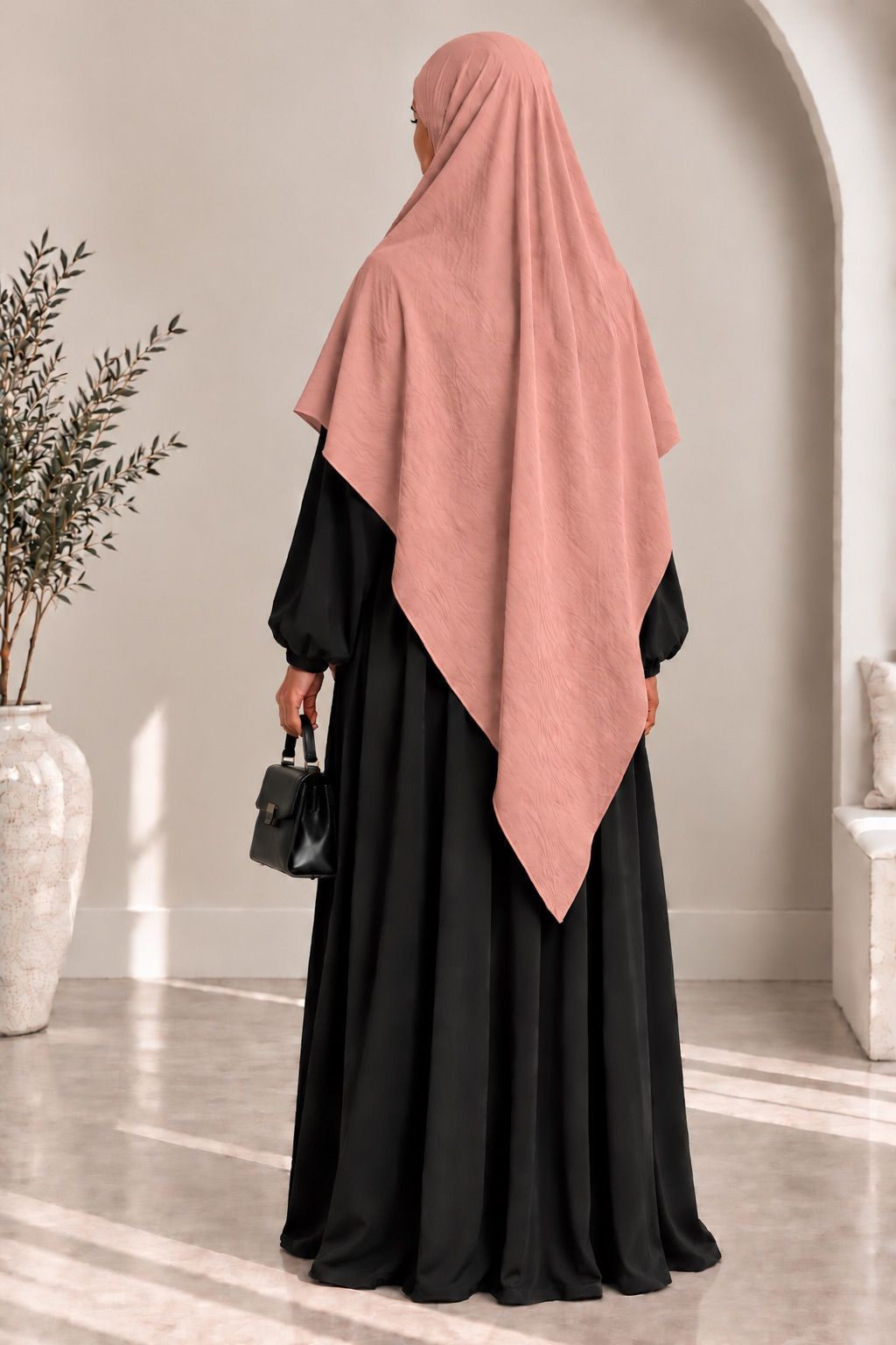 Khimar en jazz 334 - rose saumon