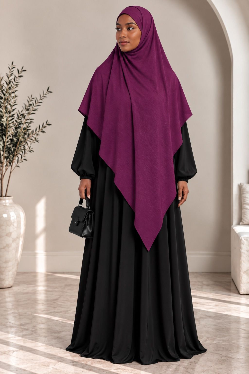 Khimar en jazz 334 - violet prune