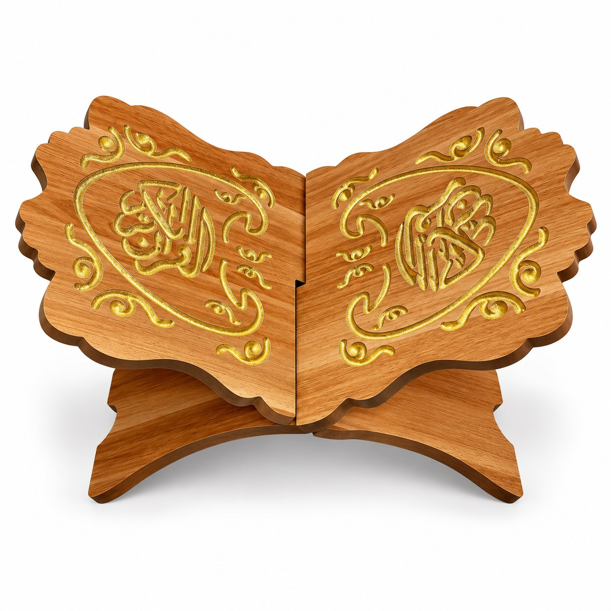 Porte coran en bois marron et doré