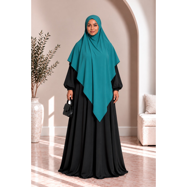 Khimar en jazz 334 - vert bleuté