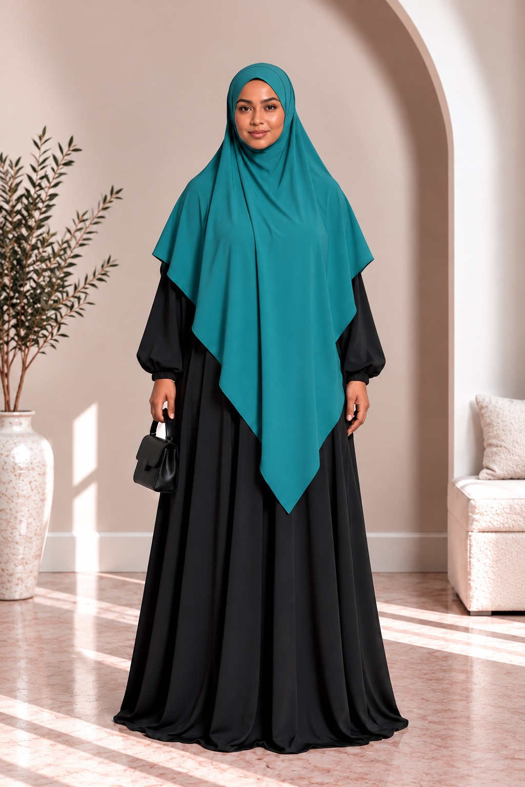 Khimar en jazz 334 - vert bleuté