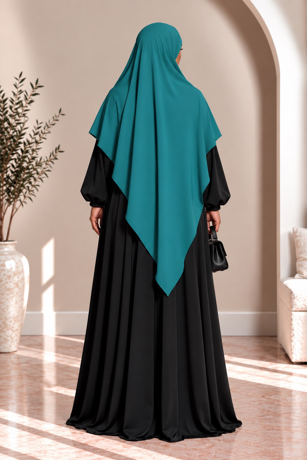 Khimar en jazz 334 - vert bleuté